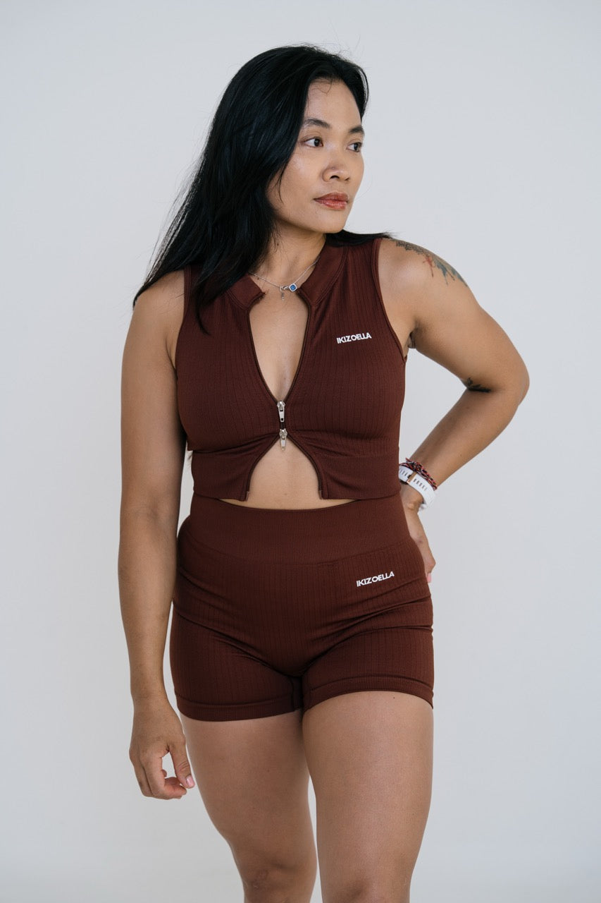 Ribbing Double Zip Top